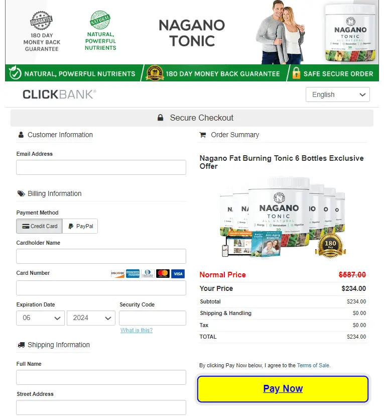 Nagano Tonic order form